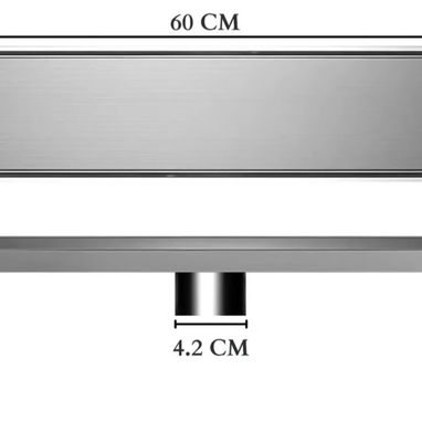 Tragantes 60x10ctm plateado liso acero inoxidable - 2/2