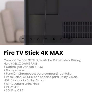 Fire TV Stick 4K MAX Compatible con NETFLIX, YouTube, PrimeVideo, Disney, Hulu y XBOX GAME PASS - 5/7