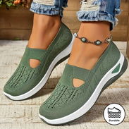 Zapatillas de punto transpirables para mujer โ Modelo 2025 (Verde #36) | Accesorios | Nuevo |... | videojuegoshabana.com - Img 55996456