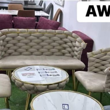 Mesas de centro doble y triple, sillas de escritorio, buros o escritorio de madera, juego de muebles de terraza - 9/10