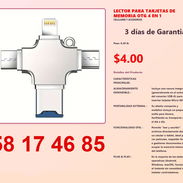 LECTOR PARA TARJETAS DE MEMORIA OTG 4 EN 1 - Img 54823375