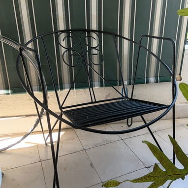 Pareja de sillas de metal para exterior con cojines incluidos - 3/4