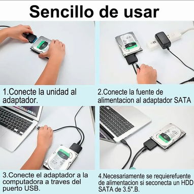 Adaptador zata a USB 3.0 con alimentación para discos grandes de PC - Img 121653542