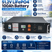 Batería Solar LiFePO4 51.2V 100Ah (5.1kWh) Global Power - Nueva en Rack 19" Certificada UL - Img 57315309