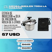 Cocina de Inducción Simple + Olla de Presión de Rosca de 5 Litros. - Img 56592044