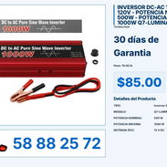 INVERSOR DC-AC 12V a 120V - POTENCIA NOMINAL 500W - POTENCIA PICO 1000W Q7-LUMINA VPT# - Img 56235311