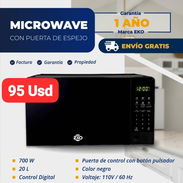 Microwave EKO 20Lt Negro ( Puerta espejo), Garantía de 1 año, Entrega gratis para toda La Habana - Img 56053071