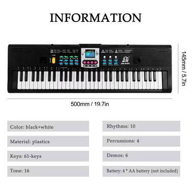 PIANO Electrónico Multifunción 61 Teclas con Micrófono - Img 122972051