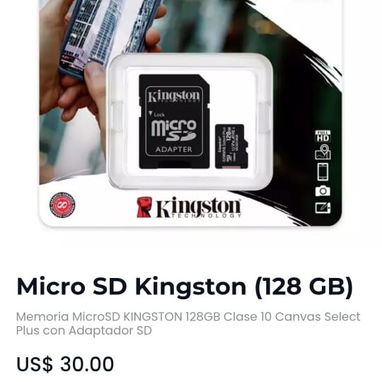 Micros sd 64 y 128 gb. Kintong 3.2v, sandisk, samsung evo plus y mas sellado caja tdo somos tienda - Img 126441817