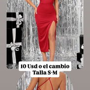 Vestido rojo de satín - Img 57377735