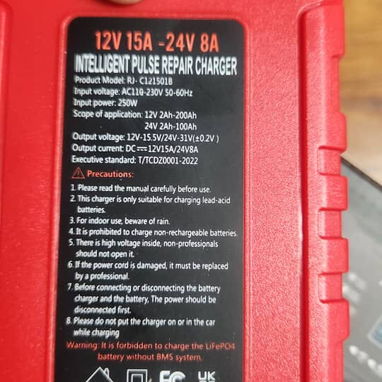 Cargador inteligente de batería de 15 amperes - Img 123243140