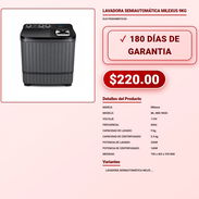 LAVADORA MILEXUS ML-WM-9KGS 9KG 5.5KG 60HZ 180 DÍAS LAVADORA MILEXUS 9KG SEMIAUTOMÁTICA 110V 60HZ 320W VPT-0233 - Img 57975748