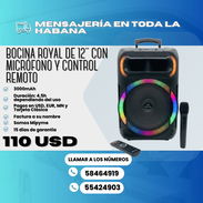 🎵BOCINA BLUETOOTH ROYAL 5000w DE 12´´ CON CONTROL Y MICRÓFONO 💲 110 USD - Img 54798509