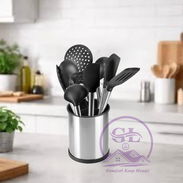 Set de silicona y acero inoxidable con su base giratoria (11 piezas) (G&L) - Img 55079335