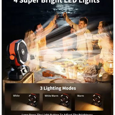 👉Vendo Ventilador de Camping con Luz y Control Remoto, Funciona con Batería - 3/3