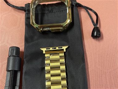 Manilla de acero eslabón tradicional + protector (ambos dorado) para Apple Watch!! - Img 67427643