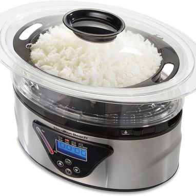DE USO !! CASI NUEVO!! Hamilton Beach 37530Z/ Vaporera y Arrocera Digital/Bandejas Apilables/Capacidad de 5.2L 53274327 - 2/10