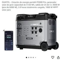 ⚡Oukitel P5000 Pro  🔋 5120 Wh Capacidad LiFePO4  ✅ 3600 W Potencia Nominal  ✅ 6000 W Potencia Pico  🧾 Garantía que es - 2/3