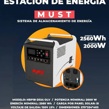 ESTACION DE ENERGIA / MUST / POTENTE / NUEVA Y CON GARANTIA / Batería	LiFePO4 / PLANTA ELECTRICA / - Img 116522280