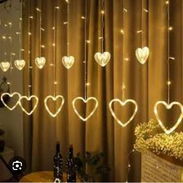 💜 Luces LED Decorativas en Forma de Corazón 📏 Medida ✨ Iluminación cálida y romántica 📏 Ideal para cortinas, ventan - Img 58173886