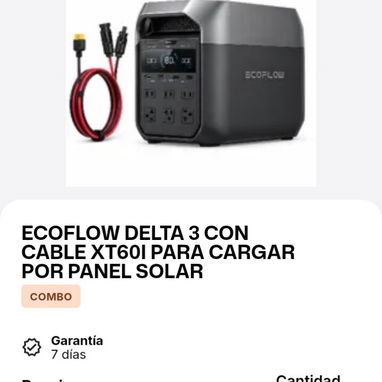 Ecoflow delta 3 Max y delta 3 con cable xt60 para panel solar - 2/2