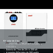 Kit-solar de: 3 kwwi. Inversor híbrido Must de 3 kw para la 110/220v Batería de7 KW y 4 paneles. yoarley 💯 - Img 55825300