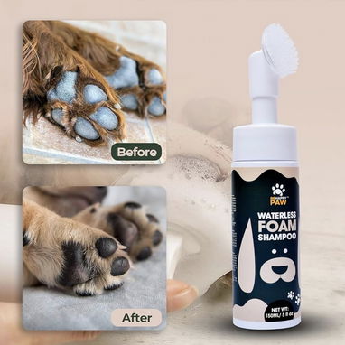 Champú en seco,5.07fl oz, fragancia de coco, champú sin agua sin aclarado, limpiador de patas de espuma con cepillo de s - Img 111371774