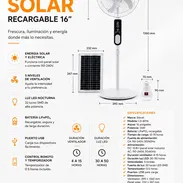 Ventilador Solar Recargable Stavel 16" Nuevo Con Garantía (Acepto CUP, MLC, USD, ZELLE) - Img 55480224
