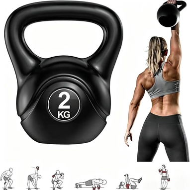 Pesas rusas (kettlebell) 2kg 4kg 6kg 8kg nuevas Negra’s plásticas diseño elegante - 4/4