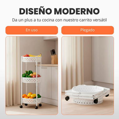 Viandero Organizador redondo plegable con ruedas 🔰 $25 - 3/3