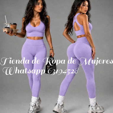 Conjuntos Originales Shein tela gruesa de calidad no transparenta blusa y licra levanta glúteos tallas XS. S. M y L - Img 122165180