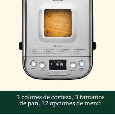 La mejor es esta, la máquina de pan de la marca Cuisinart(Máquina para hacer panes, dulces y yogures) - 2/4