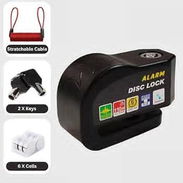 Candado con alarma para disco de moto + funda + 2 llaves + cable tensor de aviso - Img 55238149