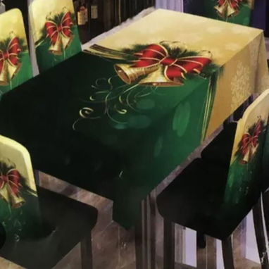 💜Juego de 7 piezas Mantel para mesa con 6 Cobertores para sillas Medidas: Mantel:152cm x 228cm Cobertores: 40-50cm/40-6 - 8/10