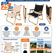 🪑🌿SILLA PLEGABLE PORTÁTIL TIPO CAMPING 🌿🪑 VPT | E01 | 25 USD - Img 56473824