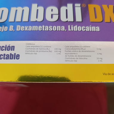 Combedi complejo vitamínico b inyectable además contiene dexametasona y lidocaína - 2/2