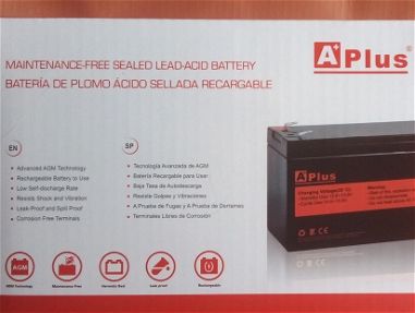 Batería nueva en su caja de 12 V y 7 A puede usarse en backup,alarmas, juguetes, motos,etc - Img main-image-45971906