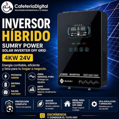 INVERSOR SOLAR HÍBRIDO SUMRY POWER 4 K WATTS 24 V - 2/3