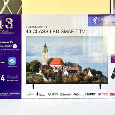 Smart TV Challenger 43". Incluye Soporte a la Pared. También tenemos cajitas Decodificadoras y Protectores de Voltaje. - Img 120038110