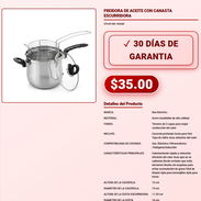 FREIDORA DE ACEITE CON CANASTA ESCURRIDORA . - Img 57881696