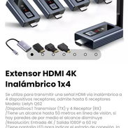 Extensor HDMI 4K Inalámbrico 1x4. Se utiliza para transmitir una señal HDMI vía inalámbrica a 4 dispositivos receptores - Img 57351476