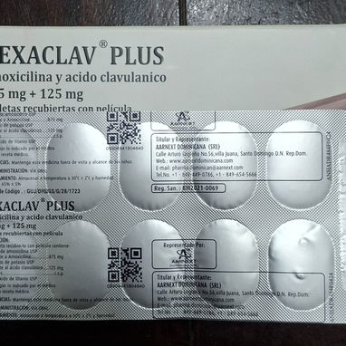 ©- Amoxicilina 875mg + Acido Clavulanico 125mg (1000), 1 Tira de 10 Tableta -© - 2/3