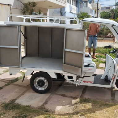 Triciclo eléctrico de carga con cabina abierta y cajón, Triciclo eléctrico Vedca pequeño C300, moto eléctrica Vedca - Img 119670893