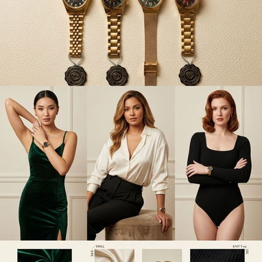Relojes SALCO. Analógico de Pila/Batería, Manilla de Acero, Resistente al Agua 3ATM. WATER PROF. Color dorado, negro pla - Img 123227078