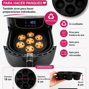 Molde de silicona para freidora de aire para hacer panquecitos o cocciones separadas, medidas en la foto - Img 55998325
