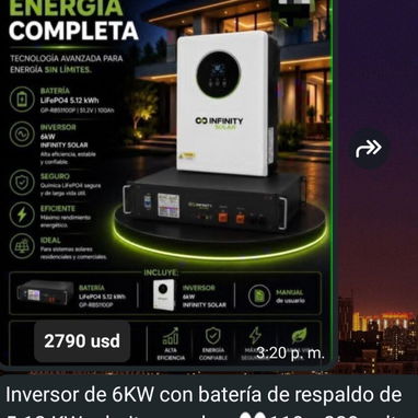 Combo (Inversor + baterías + Transfer automático) kit solar - 6/9