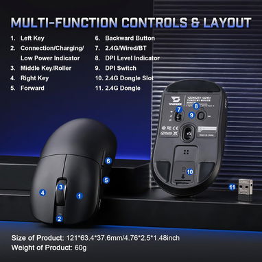 Mouse para Gaming y Productividad Yunzii M1 - Img 122649030