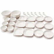 Set Vajilla Porcelana 26 Piezas Blanco Floral 6 Platos 18cm VPT# - Img 56757733
