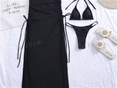 Bikini negro con pareo incluido. - Img main-image-45812816