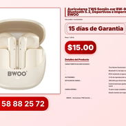 Auriculares TWS Semiin‑ear BW-98, True Stereo, Bluetooth 5.3, Deportivos e Impermeables- BWOO - Img 57027512